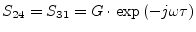 $\displaystyle S_{24} = S_{31} = G\cdot \exp\left(-j\omega\tau\right)$