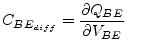 $\displaystyle C_{BE_{diff}} = \dfrac{\partial Q_{BE}}{\partial V_{BE}} \;\;\;\;$