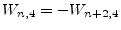 $ W_{n,4} = -W_{n+2,4}$